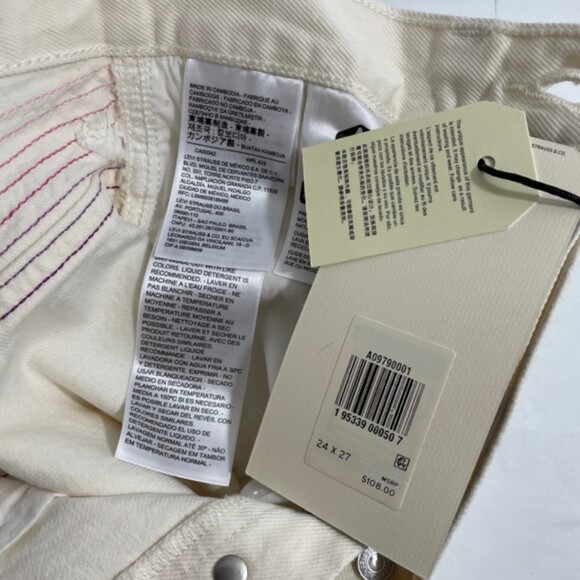 NWT Levi's Ribcage Straight Ankle Rainbow Ecru High Rise Jeans Size 24x27 - Picture 8 of 8